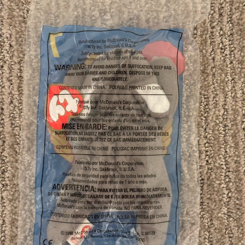 Ty teenie beanie babies Mel the koala new in package w/ tag, McDonald’s toy